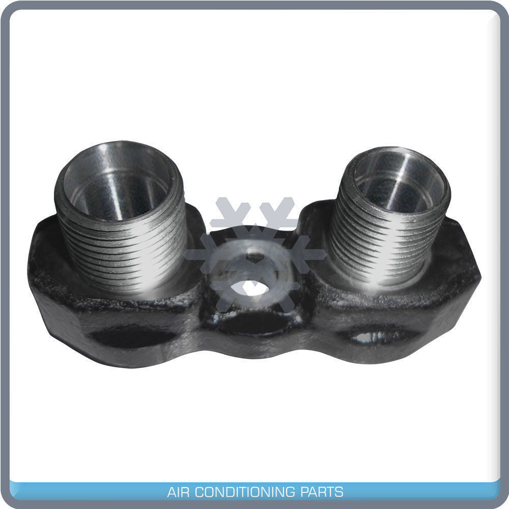 Sanden Flex Horizontal Bolt on Manifold 3/4x7/8 AC Compressor Adapter Fitting - Qualy Air