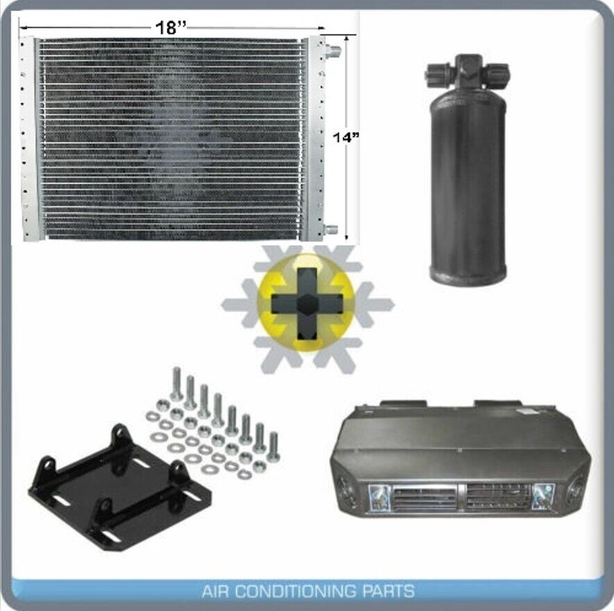 NEW A/C KIT CONDENSER, YORK TO SANDEN BRACKET, RECEIVER DRIER AND UNDER DASH - Qualy Air