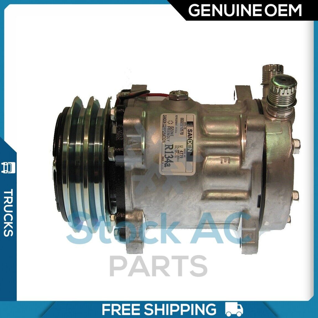 A/C Compressor OEM Sanden SD7H15 for Kenworth C500, C540, C550, K100, K100... QR - Qualy Air