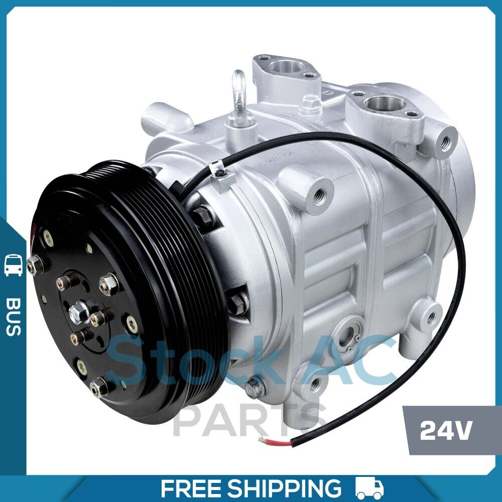 New A/C Compressor for BUS TM55 / TM65 - 24V, 8 Groove - Qualy Air