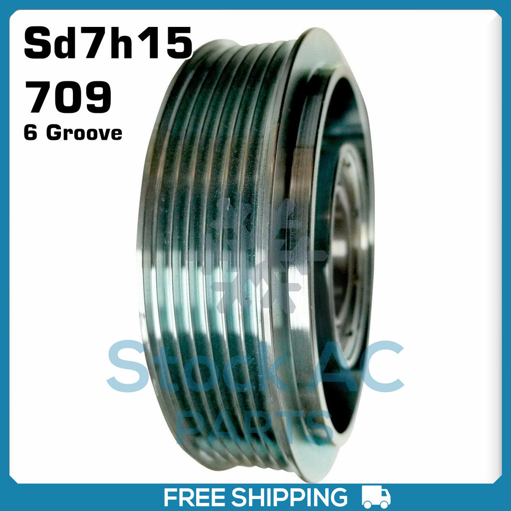 New A/C Compressor Pulley 6 Groove (Sanden Sd7h15/708/709) - Qualy Air