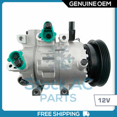 New OEM AC Compressor for Hyundai Accent 1.6L - 2006 to 2009 - OE# 977011E001