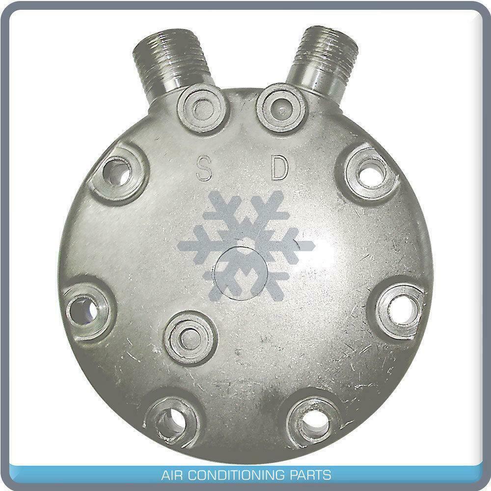 New AC Compressor Back Cover 8/10 Vertical Exit fits Sanden SD7H15 - Qualy Air