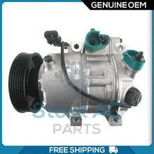 Cargar imagen en el visor de la galería, New OEM A/C Compressor fits Hyundai Genesis 3.8L - 2009 to 2013 - OE# 977013M001 - Qualy Air