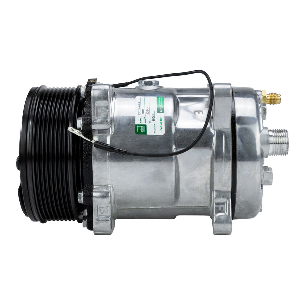 A/C Compressor Sanden SD508 & H14  - 12V - 8 Groove Serpentine - 9537 - Qualy Air