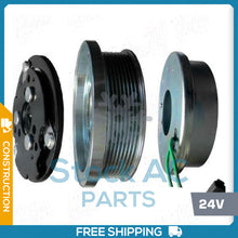 Load image into Gallery viewer, New A/C Compressor Clutch Assembly Fits:Caterpillar 980H/986H 988H PV8 24v - Qualy Air