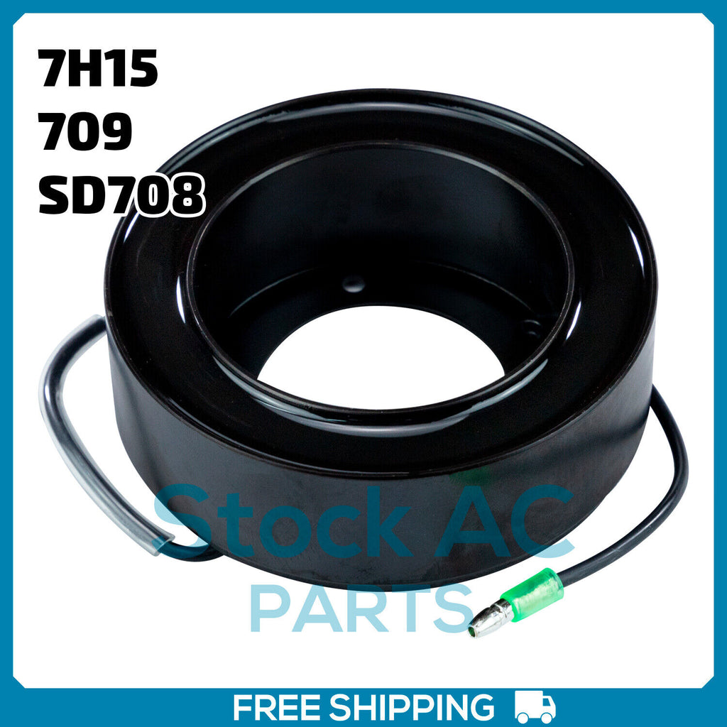 New A/C Compressor Coil Sanden SD708, 709, 7H15 - 12V - OE# 46109920 - Qualy Air