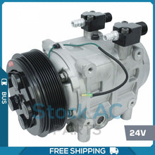 Cargar imagen en el visor de la galería, New A/C Compressor for BUS TM31 - 24V, 8 Groove - Qualy Air