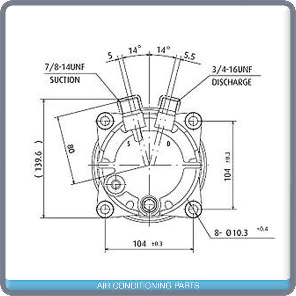 New A/C Compressor TM-08HS Ear Mount - 2 GV / 24 Volts - OE# 10046015 - Qualy Air