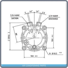 Cargar imagen en el visor de la galería, New A/C Compressor TM-08HS Ear Mount - 2 GV / 24 Volts - OE# 10046015 - Qualy Air