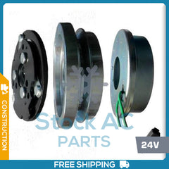 New A/C Compressor Clutch Assembly fits Caterpillar 966 / 972G - Pulley 1A 24V