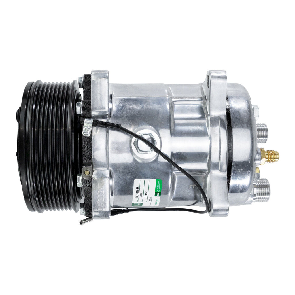A/C Compressor Sanden SD508 & H14  - 12V - 8 Groove Serpentine - 9537 - Qualy Air