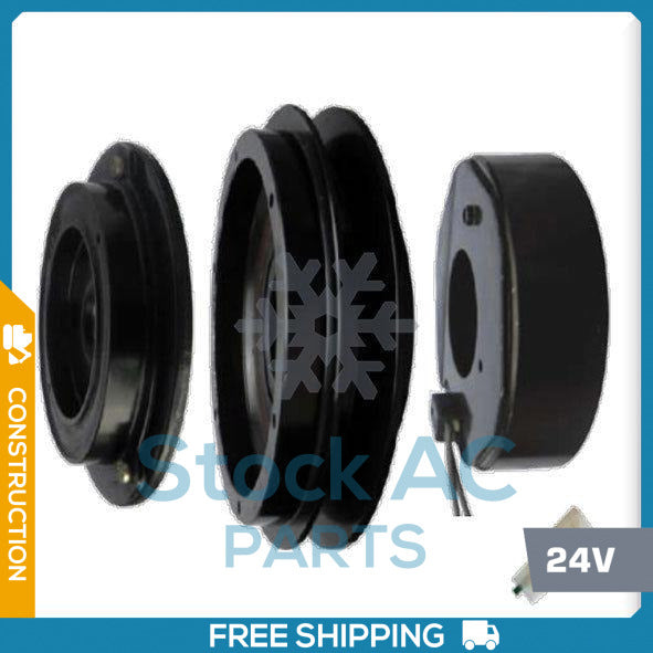 New A/C Compressor Clutch Assembly fits: Komatsu / John Deere Pulley 1B 24V - Qualy Air