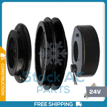 Load image into Gallery viewer, New A/C Compressor Clutch Assembly fits: Komatsu / John Deere Pulley 1B 24V - Qualy Air