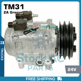 New A/C Compressor & Clutch for BUS - TM31 - 2A Groove / 24V - OE# 10046530 - Qualy Air