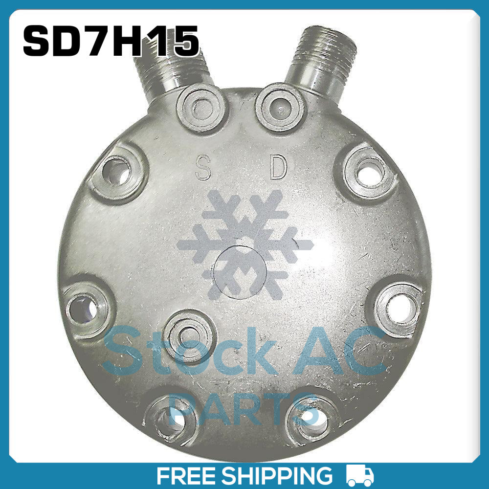 New AC Compressor Back Cover 8/10 Vertical Exit fits Sanden SD7H15 - Qualy Air