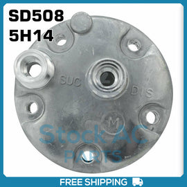 New A/C Compressor Back Cover fits SD508 / 5H14 - HRZ 12x12 exit - Qualy Air